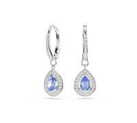 Swarovski Una Angelic Drop-Ohrhänger, Blaue, Rhodinierte Ohrringe mit Strahlenden Swarovski Kristallen im Tropfenschliff