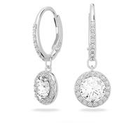 Swarovski Una Angelic Drop-Ohrhänger, Rundschliff, Weiß, Rhodiniert