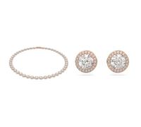 Swarovski Una Angelic Halskette & Armband, Rundschliff, rosévergoldet