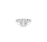 Swarovski Una Angelic Kollektion Ring, Rundschliff, Weiß, Silberfarbenes Finish