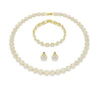 Swarovski Una Angelic Set, Set (3), Rundschliff, Weiß, Goldlegierungsschicht