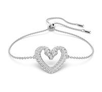 Swarovski Una Armband, Weißes und Rhodiniertes Armkettchen mit Edlem Schwan-Motiv und Strahlenden Swarovski Kristallen