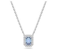 SWAROVSKI Millenia Halskette, Zirkonia im Achteckschliff, blau, rhodiniert, Metall Aus Metall Zirkonia