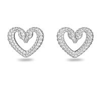 Ohrstecker Herz von Swarovski - Weiß / M
