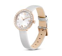 Swarovski Armbanduhr Matrix 5710105 – Unisex, Grau, Lederarmband, Roségoldfarben, Kristalle