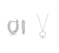 Swarovski: Vittore Kreolen & Creativity Anhänger, Weiß, Rhodiniert - Schmuckset für Damen