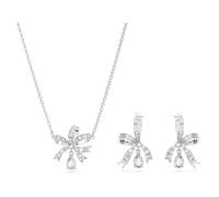 Volta Set Schleife von Swarovski - Weiß, Rhodiniert