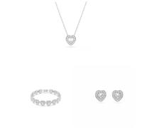 Swarovski x Ariana Grande Anhänger, Armband & Ohrringe, gemischte Schliffe, Herz, Weiß, rhodiniert