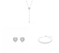 Swarovski x Ariana Grande Anhänger, Armband & Ohrringe, Mischschliff, Herz, Weiß, rhodiniert