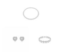 Swarovski x Ariana Grande Anhänger, Armband & Ohrringe, Mischschliff, Herz, Weiß, rhodiniert