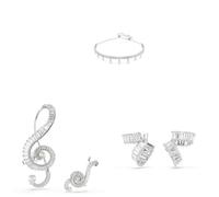 Swarovski x Ariana Grande Halskette, Armband & Ohrringe, gemischte Schliffe, Perle, Weiß, rhodiniert