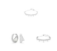 Swarovski x Ariana Grande Halskette, Ohrcuff & Ohrringe, gemischte Schliffe, Perle, Weiß, rhodiniert