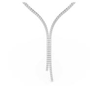 Swarovski Y-Matrix-Halskette, rund, weiß, rhodiniertes Metall, One Size, Kristall, One Size, Kristall, Kristall, One Size, Kristall, Kristall