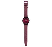 Swatch Damen Analog Schweizer Quarz Uhr mit Textil Armband SVOV101