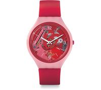 Swatch Damen Digital Quarz Uhr mit Silikon Armband SVOP100