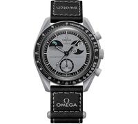 Swatch Moonswatch Omega X Mission to Earthphase Herren Armbanduhr Uhr aus Biokeramik, grau