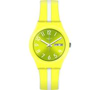 Swatch Unisex Erwachsene Analog Quarz Uhr mit Silikon Armband GJ702