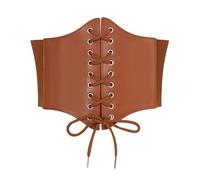 SWAUSWAUK Damen Korsett Gürtel - Vintage Taillengürtel aus Kunstleder, Elastisch, S-XL (Braun, S-73cm: Taille 68-81cm)