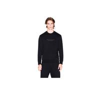 ARMANI EXCHANGE Sweatshirt mit Label-Print und Rundhalsausschnitt in Black, Größe S