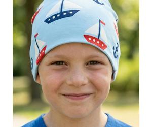 Sweat Beanie Segelboot hellblau 48/50