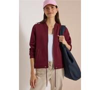 Sweatjacke CECIL, Damen, Gr. XL (44), rot (rot wine), Sweatware, 78% Baumwolle, 18% Polyester, 4% Elasthan, unifarben, comfort fit normal, Rundhals, Bündchen, Sweatjacken Sweatjacke, mit Tunnelzug am