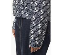 Sweat-Jacke mit Icon-Muster und Kapuze blau 40