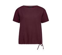 Kurzarmshirt BETTY BARCLAY "Damen mit Tunnelzug", Damen, Gr. 42, rot (maroon banner), Jersey, Obermaterial: 75% Polyester, 22% Viskose, 3% Elasthan, figurumspielend normal, U-Boot-Ausschnitt, Shirts (