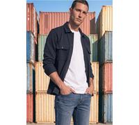 Kurzjacke STREET ONE MEN, Herren, Gr. M (40), blau (schwarz ink blau), Web, 100% Baumwolle, unifarben, normal normal, V-Ausschnitt, abgesteppt, Jacken Kurzjacke, aus reiner Baumwolle (48026916-M) schw