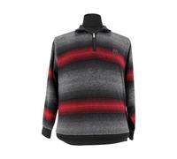Sweat-Shirt Troyer Zip Antrazit mit rot 6XL