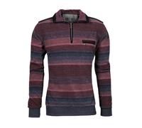 Sweat-Shirt Troyer Zip Beere mit Blau 6XL