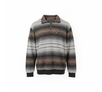Sweat-Shirt Troyer Zip Braun mit Sand 3XL