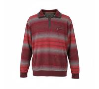 Sweat-Shirt Troyer Zip Dunkelrot mit grau 4XL