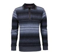 Sweat-Shirt Troyer Zip Jeansblau mit blau 4XL