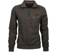 Sweat-Shirt Troyer Zip Oliv 6XL