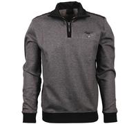 Sweat-Shirt Troyer Zip Schwarz mit grau 6XL