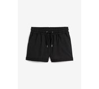 Sweatshorts BONPRIX, Damen, Gr. 44/46 (L), N-Gr, schwarz, Sweatware, Obermaterial: 60% Baumwolle, 40% Polyester, regular fit, Hosen Sweatshorts, aus Baumwolle und Polyester, regular fit, mit Eingrifft
