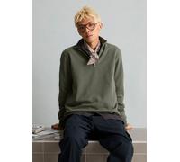 Marc O'Polo Denim Herren Troyer-Sweatshirt - Sweat Troyer, Stehkragen, Bio-Baumwolle, Regular Fit Grün / XL XL Grün