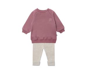 Sweatanzug LILIPUT "To the moon & back", Mädchen, Gr. 86/92, lila (beere, meliert), 80% Baumwolle, 20% Polyester, bedruckt, Sportanzüge, bestehend aus Leggings und Sweatshirt (74414248-86) beere, meli