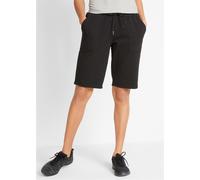 Sweatbermudas BONPRIX, Damen, Gr. 56/58 (XXXL), N-Gr, schwarz, Obermaterial: 100% Baumwolle, regular fit, Hosen, aus Baumwolle, Regular Fit, casual Stil (18345046-56) schwarz