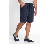 Sweatbermudas BONPRIX, Herren, Gr. 56/58, N-Gr, dunkelblau, angeraute Sweatware, Obermaterial: 60% Baumwolle, 40% Polyester, unifarben, regular fit kniefrei, Hosen, elastischer Bund und seitlichen Ein