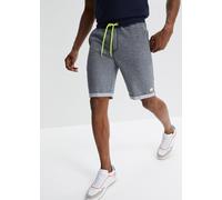 Sweatbermudas BONPRIX, Herren, Gr. 56/58, N-Gr, dunkelblau, neongelb meliert, Sweatware, Obermaterial: 60% Baumwolle, 40% Polyester, regular fit, Hosen, aus Baumwolle und Polyester, Regular Fit, mit P