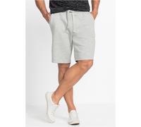 Sweatbermudas BONPRIX, Herren, Gr. 56/58, N-Gr, hellgrau meliert, angeraute Sweatware, Obermaterial: 95% Baumwolle, 5% Viskose, meliert, unifarben, regular fit kniefrei, Hosen, elastischer Bund und se
