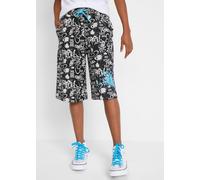 Sweatbermudas BONPRIX, Jungen, Gr. 140, N-Gr, schwarz (schwarz bedruckt), Obermaterial: 100% Baumwolle, bedruckt, Hosen, aus reiner Baumwolle, mit Eingrifftaschen, bequeme Passform (64808934-140) schw