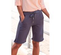 Sweatbermudas ELBSAND "Brinjana", Damen, Gr. M (38), N-Gr, grau (anthrazit), Sweatware, Obermaterial: 95% Baumwolle, 5% Elasthan, unifarben, figurumspielend kniefrei, Hosen Shorts Strandshorts, mit Ta