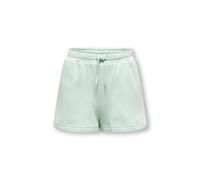 Sweatbermudas KIDS ONLY "KOGSUSAN STRING SHORTS VD ZA SWT", Mädchen, Gr. 128, N-Gr, aqua foam, Sweatware, Obermaterial: 60% Baumwolle, 40% Polyester, unifarben, Basic ca. Mitte Oberschenkel, Hosen, mi