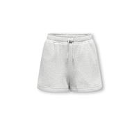 Sweatbermudas KIDS ONLY "KOGSUSAN STRING SHORTS VD ZA SWT", Mädchen, Gr. 134, N-Gr, light grau melange, Sweatware, Obermaterial: 60% Baumwolle, 40% Polyester, meliert, unifarben, Basic ca. Mitte Obers