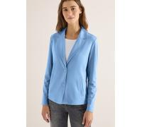Sweatblazer CECIL, Damen, Gr. XXL (46), blau (cloud blau), Web, Obermaterial: 66% Viskose, 30% Polyester, 4% Elasthan, unifarben, lässig geschnitten hüftbedeckend, tiefer V-Ausschnitt, Blazer, mit Kno