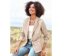 Sweatblazer HEINE "Sweatblazer", Damen, Gr. 38, beige, 95% Baumwolle, 5% Elasthan, Blazer (69905548-38) beige