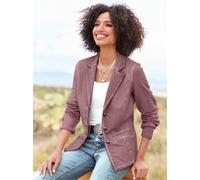 Sweatblazer HEINE "Sweatblazer", Damen, Gr. 46, rosa (bordeaux), 95% Baumwolle, 5% Elasthan, Blazer (26185821-46) bordeaux