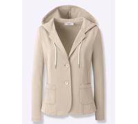 Sweatblazer HEINE "Sweatblazer", Damen, Gr. 48, beige (sand), 76% Polyester, 20% Viskose, 4% Elasthan, Blazer (20647767-48) sand